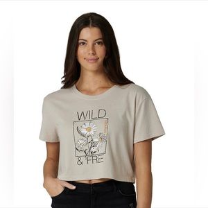 Women’s Wrangler Wild and Free Cropped Tee Oversized T-shirt Size XL color tan